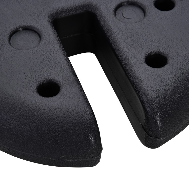 Paviljongin jalkapainot HDPE Ø25 x 6 cm 4 kpl musta, täytettävä jopa 5 kg per paino