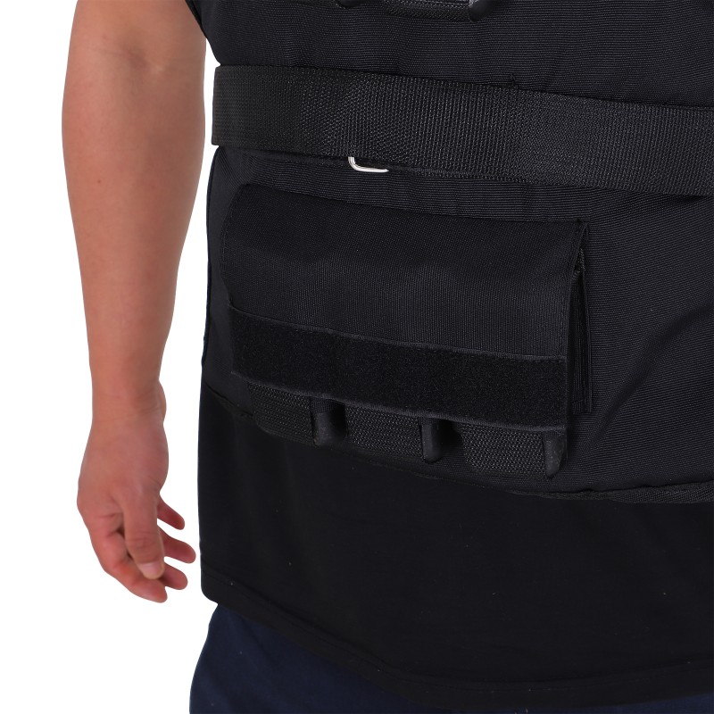 Säädettävä painoliivi 30 kg lihas- ja kestävyysharjoitteluun, Oxford-kangas, musta