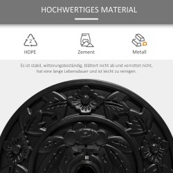 Aurinkovarjon jalusta puoliympyrä 9 kg HDPE/sementti musta Ø35/38/48 mm