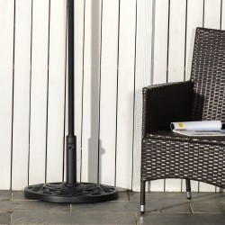 Aurinkovarjon jalusta puoliympyrä 9 kg HDPE/sementti musta Ø35/38/48 mm