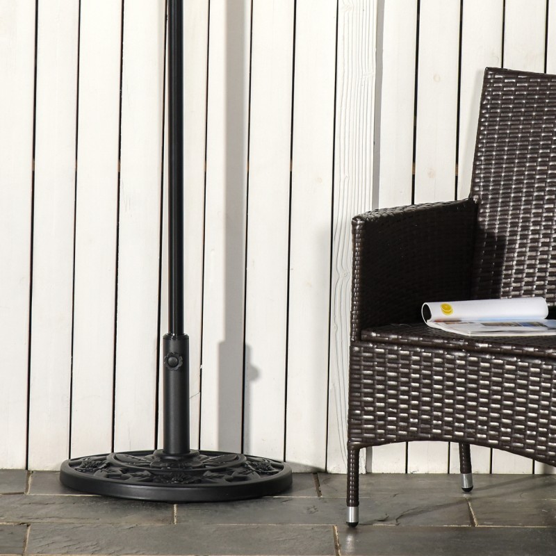 Aurinkovarjon jalusta puoliympyrä 9 kg HDPE/sementti musta Ø35/38/48 mm