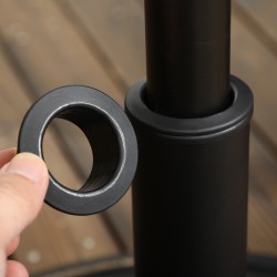 Aurinkovarjon jalusta ulkokäyttöön, hartsi ja teräs, Ø53,5 x 33 cm, 18 kg, pronssi