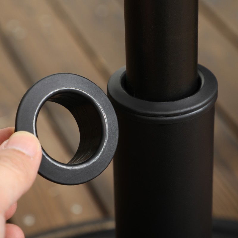 Aurinkovarjon jalusta ulkokäyttöön, hartsi ja teräs, Ø53,5 x 33 cm, 18 kg, pronssi