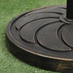 Aurinkovarjon jalusta ulkokäyttöön, hartsi ja teräs, Ø53,5 x 33 cm, 18 kg, pronssi