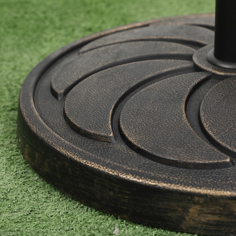 Aurinkovarjon jalusta ulkokäyttöön, hartsi ja teräs, Ø53,5 x 33 cm, 18 kg, pronssi