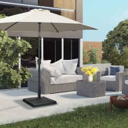 Aurinkovarjon jalusta ulkokäyttöön, hartsikomposiitti ja metalli, 51 x 51 x 32 cm, musta