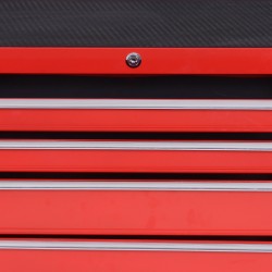 Työkaluvaunu autotalliin ja verstaaseen, teräs, 7 laatikkoa, 69 x 33 x 75 cm, 150 kg, punainen