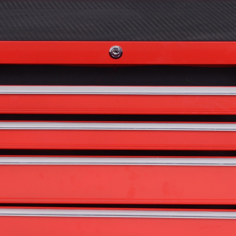 Työkaluvaunu autotalliin ja verstaaseen, teräs, 7 laatikkoa, 69 x 33 x 75 cm, 150 kg, punainen