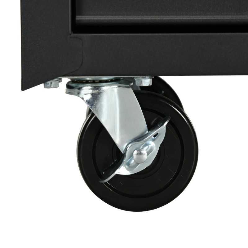 Työkalukaappi pyörillä teräs 69 x 33 x 75 cm 7 laatikkoa 150 kg mattamusta