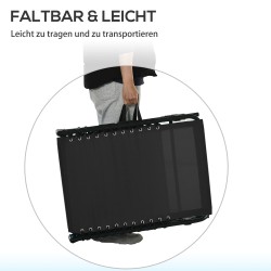 Taittuva lepotuoli ulkokäyttöön, teräsrunko ja hengittävä verkkokangas, 189 x 58 x 30 cm, musta