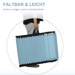 Taitettava aurinkovuode ulkokäyttöön, teräsrunko ja hengittävä verkkokangas, 189 x 58 x 30 cm, sinivihreä