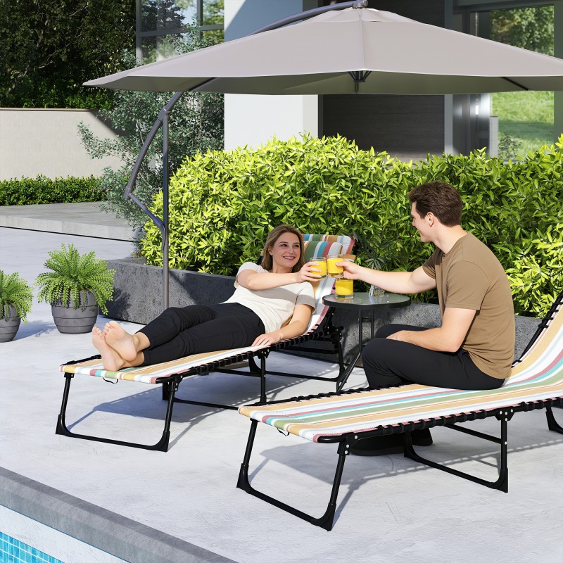 Aurinkotuoli taitettava teräsrunko verkkokangas 189 x 58 x 30 cm monivärinen