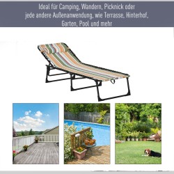 Aurinkotuoli taitettava teräsrunko verkkokangas 189 x 58 x 30 cm monivärinen