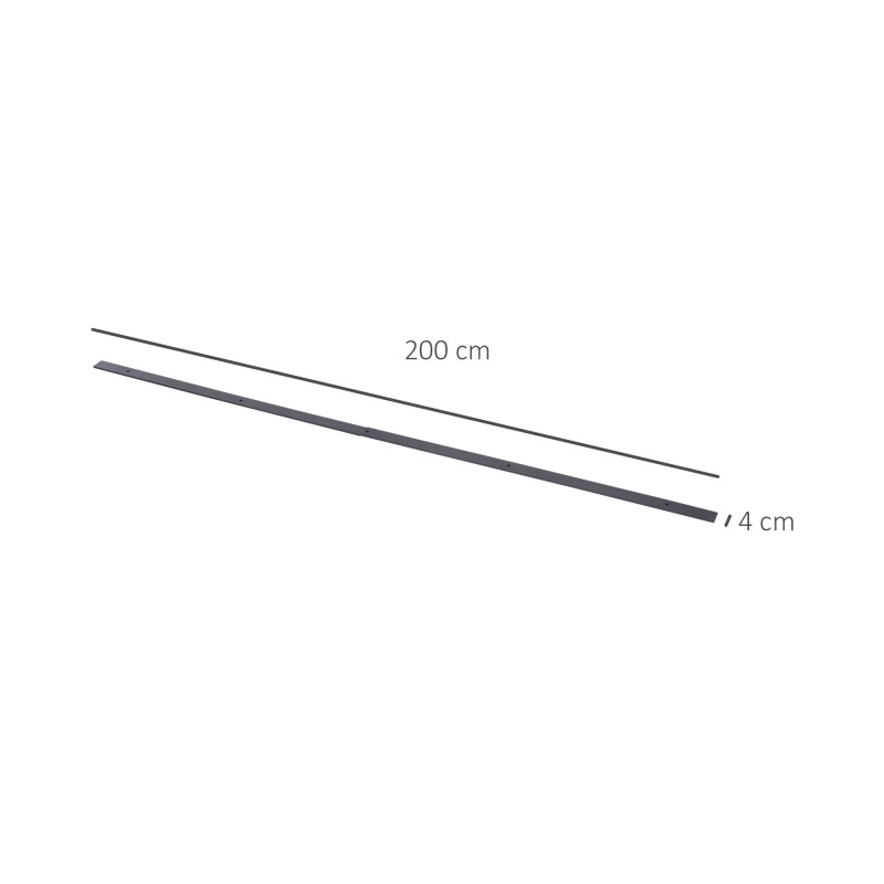 Liukuoven kiskosarja, hiiliteräs, 2 m, max 100 kg, ruskea