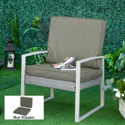 Istuin- ja selkätyynysetti tuoleihin, polyesteri, 56 x 52/46 x 7 cm, 2-osainen, tummanharmaa