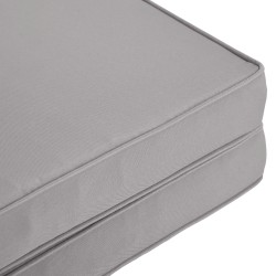 2-osainen istuin- ja selkänojapehmustesetti, polyesteri, 56 x 52 x 7 cm, vaaleanharmaa