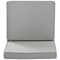 2-osainen istuin- ja selkänojapehmustesetti, polyesteri, 56 x 52 x 7 cm, vaaleanharmaa