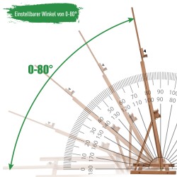 Maalausteline ateljeeteline pyökkiä säädettävä korkeus ja kallistus 53 x 50,5 x 171–230 cm luonnonvärinen