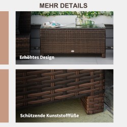 Puutarhan sivupöytä ja sohvapöytä polyrottinkia 85 x 50 x 39 cm ruskea
