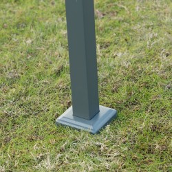 Pergola terassille ja puutarhaan 3 x 2 m, teräsrunko ja säädettävä kattokangas, harmaa