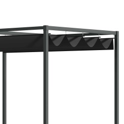 Pergola terassille ja puutarhaan, metallirunko, liukuva katos, 3x2 m, musta/harmaa