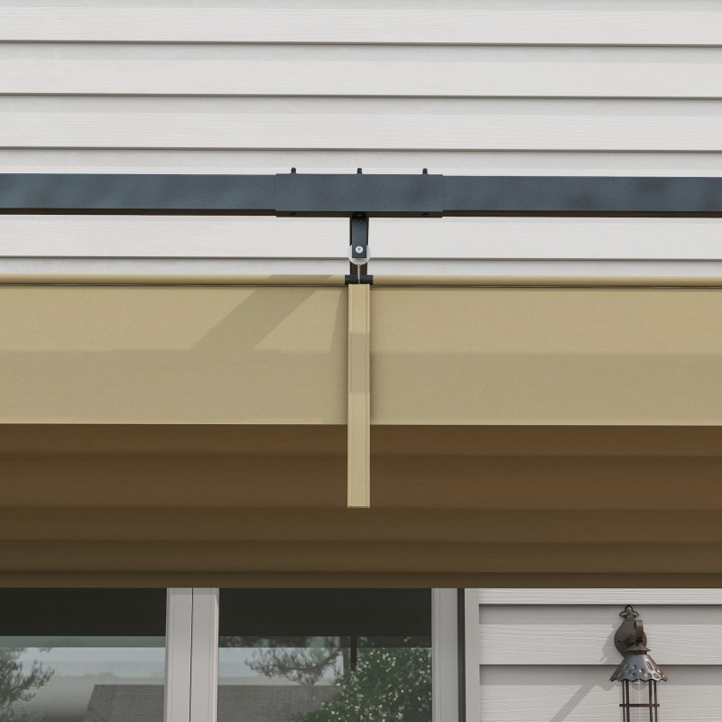 Pergola puutarhaan ja terassille, teräsrunko, liukuva katos, 298 x 213 x 221 cm, khaki