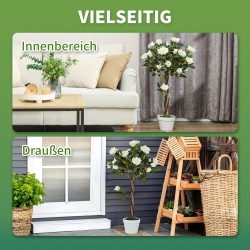 Tekokasvi ruukussa, sementtipohja, muovi ja kangas, Ø18 x 90 cm, 2 kpl, valkoinen