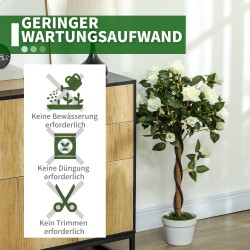 Tekokasvi ruukussa, sementtipohja, muovi ja kangas, Ø18 x 90 cm, 2 kpl, valkoinen