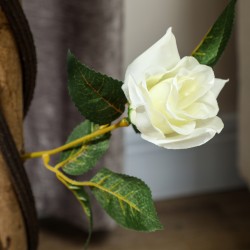 Tekokasvi ruukussa, sementtipohja, muovi ja kangas, Ø18 x 90 cm, 2 kpl, valkoinen