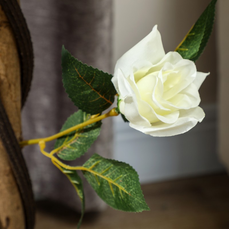 Tekokasvi ruukussa, sementtipohja, muovi ja kangas, Ø18 x 90 cm, 2 kpl, valkoinen