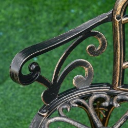 Puutarhapenkki 2-hengen, metallia, 100 x 54 x 78 cm, pronssi