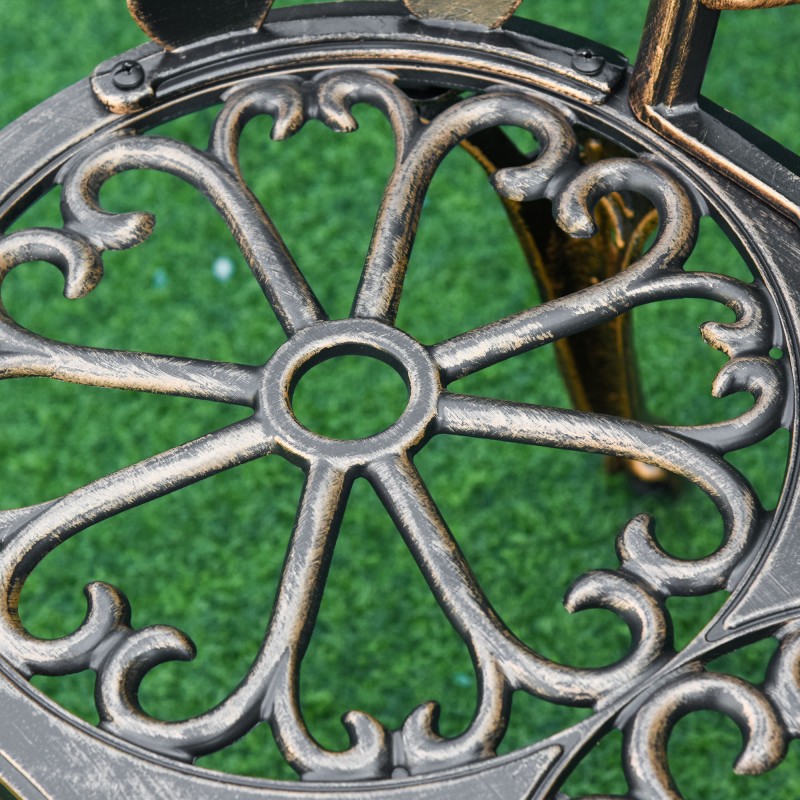 Puutarhapenkki 2-hengen, metallia, 100 x 54 x 78 cm, pronssi