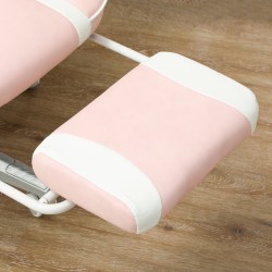 Pelituoli jalkatuella ja niska- ja lannetyynyillä, keinonahkaa, vaaleanpunainen