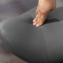 Satulatuoli pyörillä ammattikäyttöön, keinonahka, korkeussäädettävä 45–59 cm, harmaa