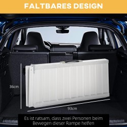 Pyörätuoliramppi ja rollaattoriramppi alumiinia, taittuva, 91 x 72 x 5 cm, 270 kg, musta