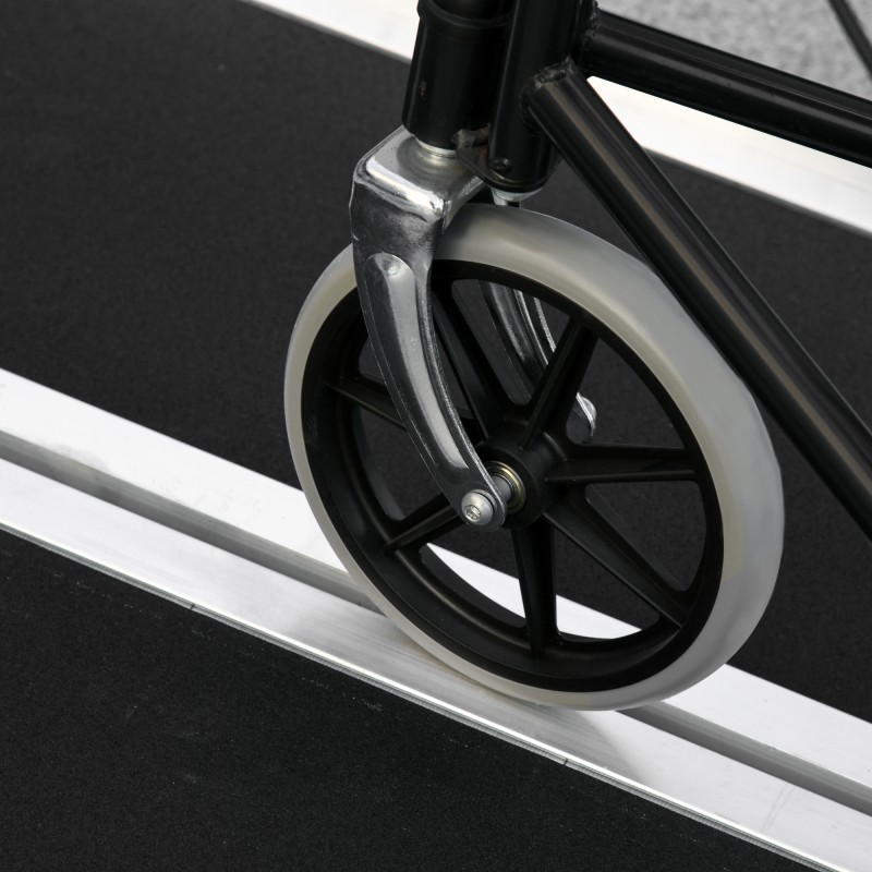 Pyörätuoliramppi ja rollaattoriramppi alumiinia, taittuva, 91 x 72 x 5 cm, 270 kg, musta