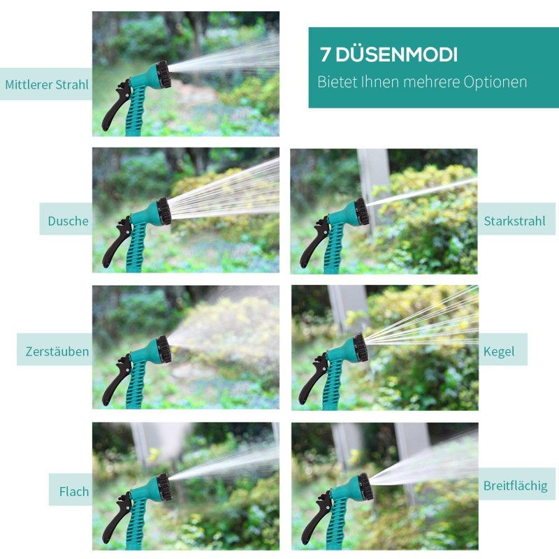 Seinäasenteinen letkukela puutarhaletkulla 10 m, automaattinen kelautus, 180° kääntyvä, vihreä/musta