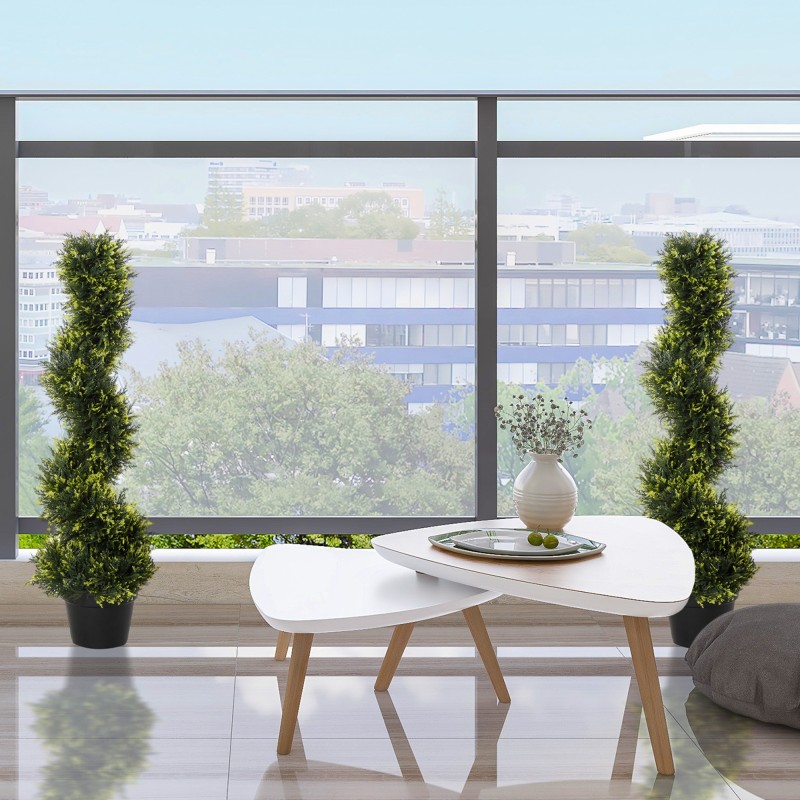 Tekohavukasvi spiraalin muotoinen, ruukussa, muovi, 90 cm, vihreä