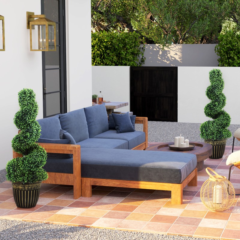 Keinotekoinen kierremuotoinen pensas ruukussa 90 cm, 2 kpl, vihreä