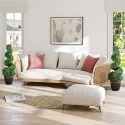 Keinotekoinen kierremuotoinen pensas ruukussa 90 cm, 2 kpl, vihreä