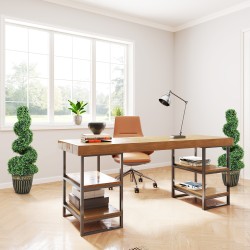 Keinotekoinen kierremuotoinen pensas ruukussa 90 cm, 2 kpl, vihreä