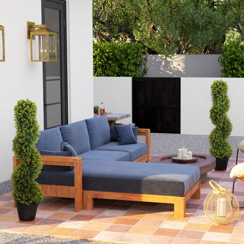 Keinotekoinen spiraalipensas ruukussa 90 cm, 2 kpl, sisä- ja ulkokäyttöön, vihreä