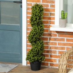 Keinotekoinen spiraalipensas ruukussa 90 cm, 2 kpl, sisä- ja ulkokäyttöön, vihreä