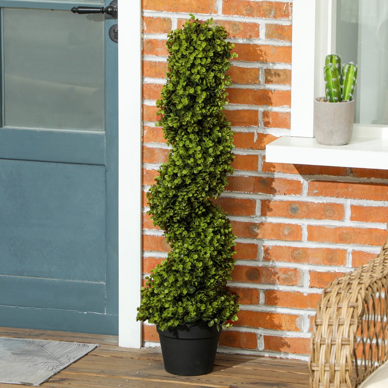 Keinotekoinen spiraalipensas ruukussa 90 cm, 2 kpl, sisä- ja ulkokäyttöön, vihreä