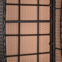 Aurinkotuoli puutarhaan polyrattan, 5-asentoinen selkänoja, pehmuste ja tyyny, 200x73x30–103 cm, kahvinruskea