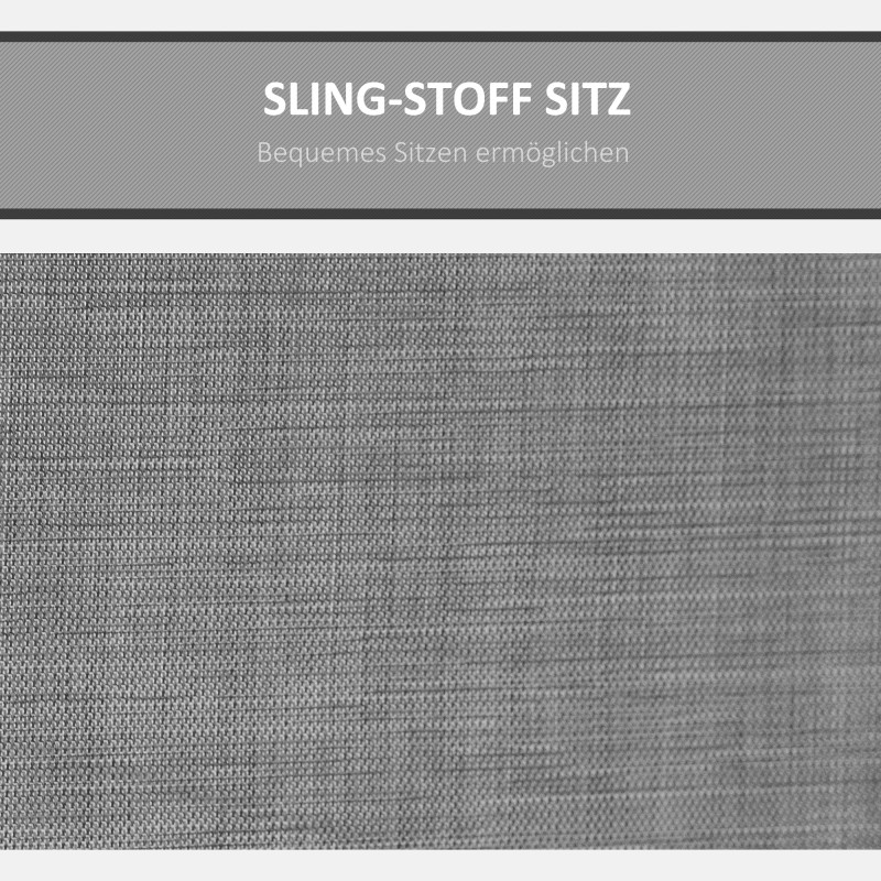 3-hengen puutarhakeinu säädettävällä aurinkokatoksella ja sivutaskuilla, metalli, 196 x 128 x 172 cm, tummanharmaa/musta