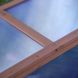 Pienkasvihuone puuta ja polykarbonaattia 100 x 65 x 40 cm ruskea