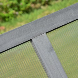 Pienkasvihuone puuta ja polykarbonaattia puutarhaan 100 x 65 x 40 cm harmaa