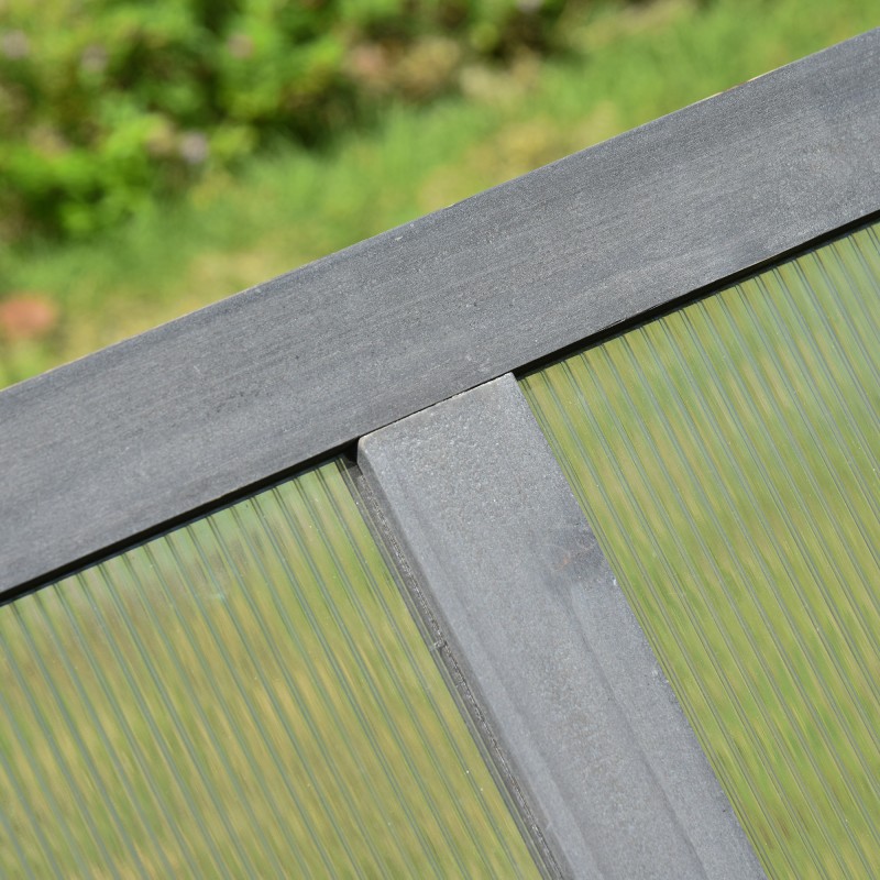 Pienkasvihuone puuta ja polykarbonaattia puutarhaan 100 x 65 x 40 cm harmaa