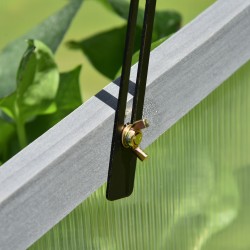 Pienkasvihuone puuta ja polykarbonaattia puutarhaan 100 x 65 x 40 cm harmaa